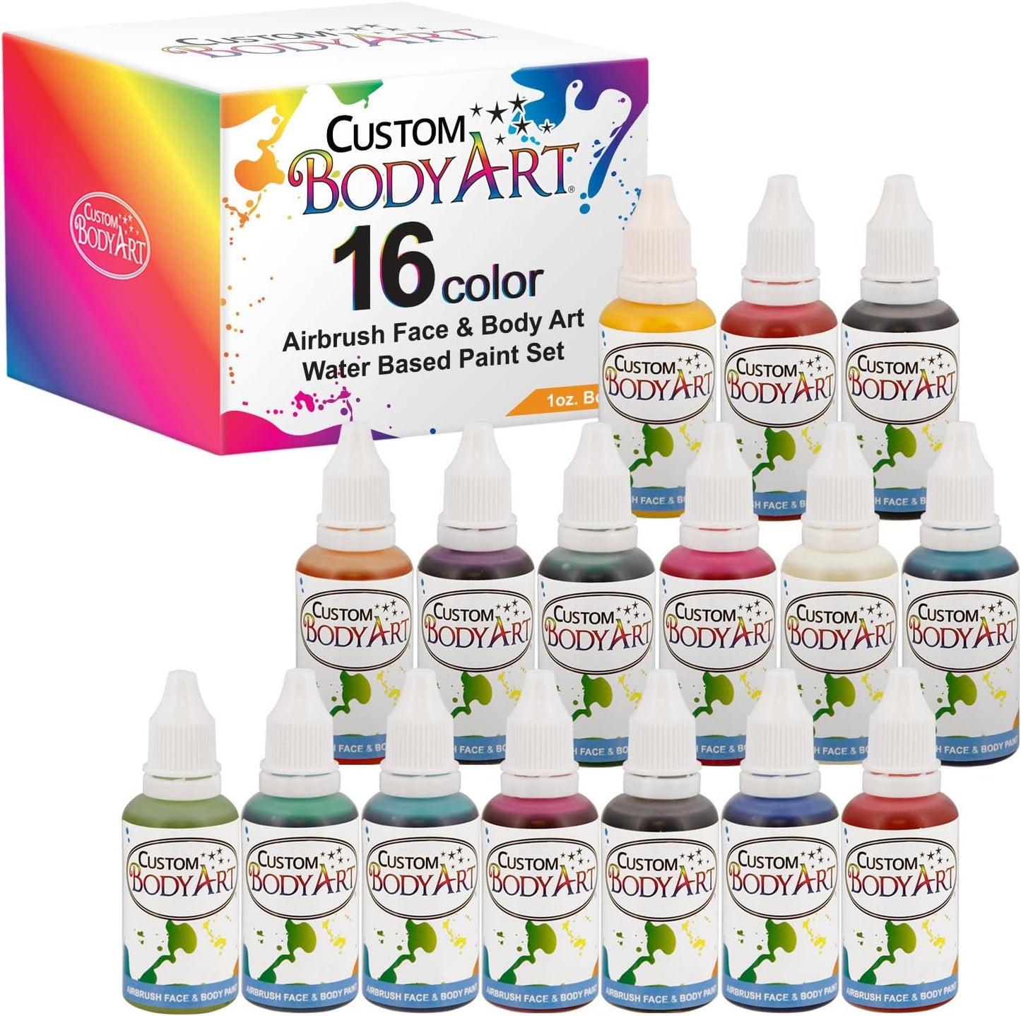 Custom Body Art Set of 16 Colors for Face and Body Painting