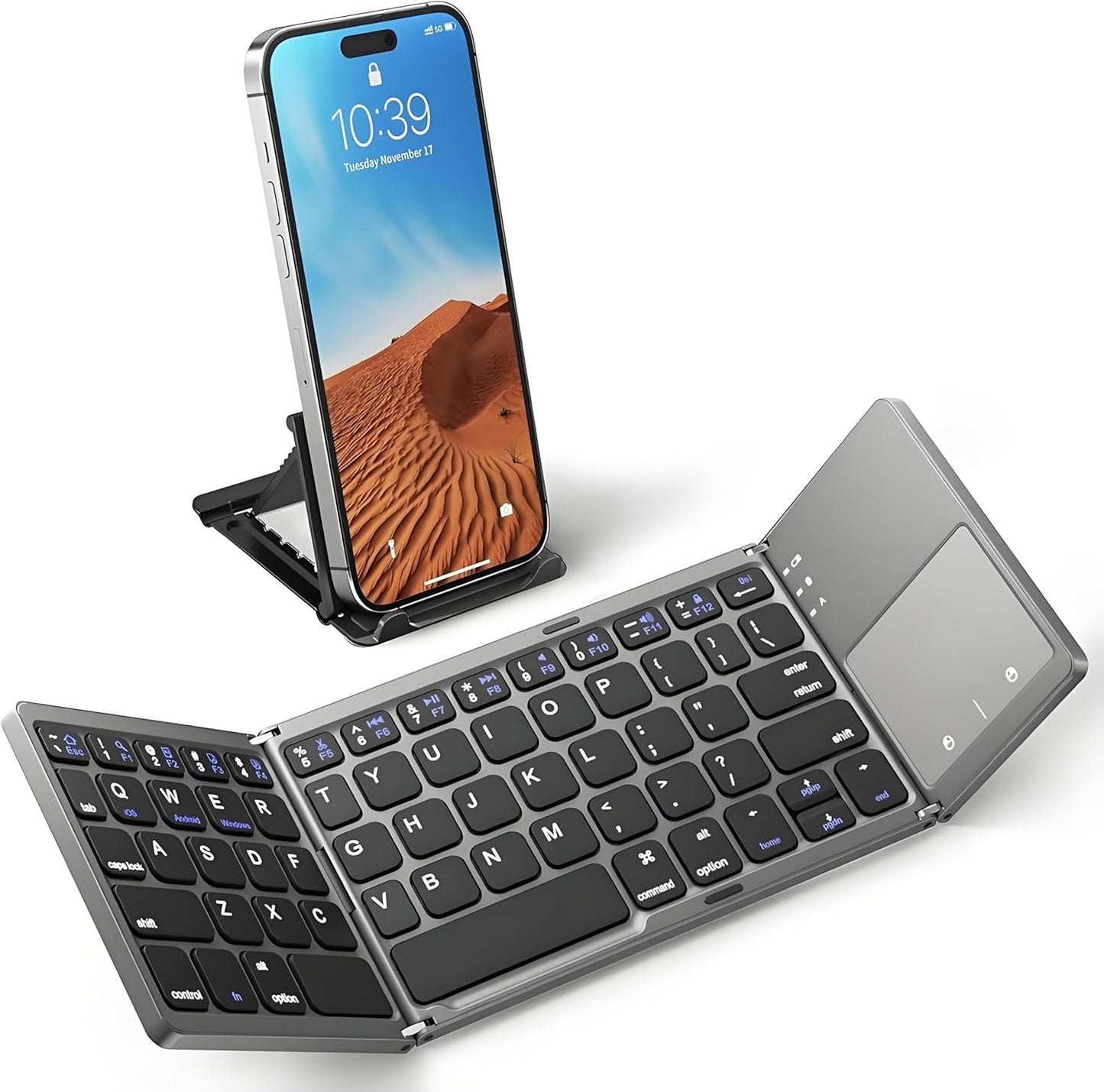 Ultra-Slim Folding Bluetooth Keyboard with Touchpad