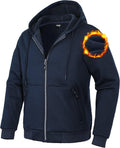 Pioneer Camp Zip Up Hoodie Men Fleece Lined - Heavyweight Winter Layer