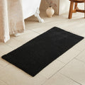 Black Bathroom Rug Non Slip Washable Super Absorbent 48x24 in