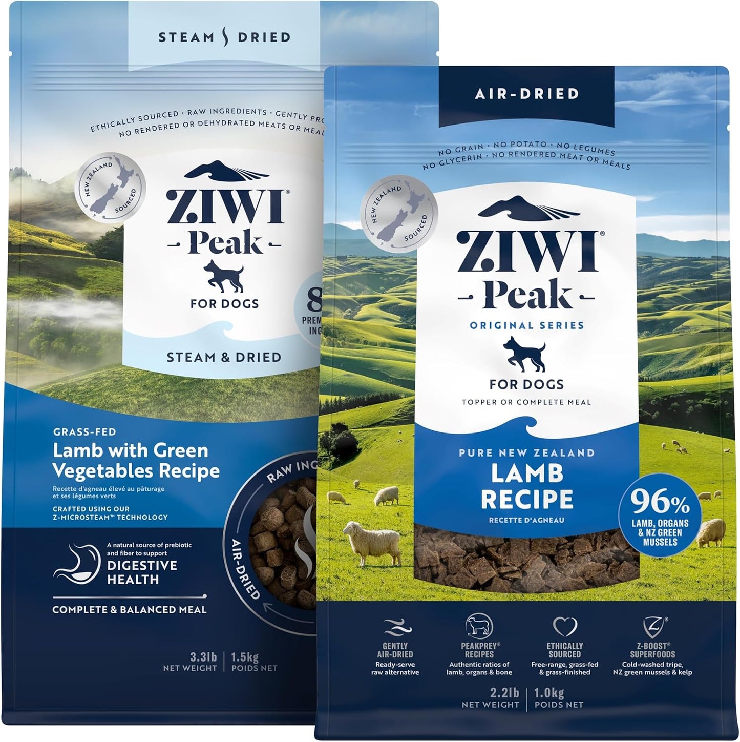 ZIWI Peak Medium Lamb Dry Dog Food Bundle for All Life Stages