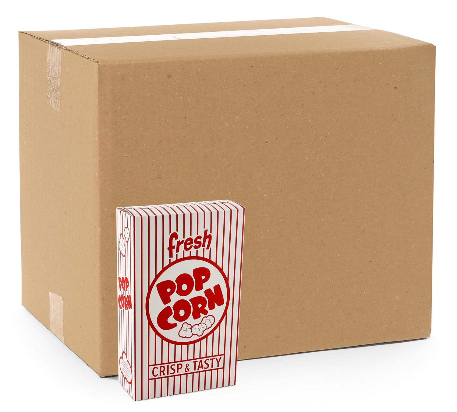 Snappy Red & White Striped Popcorn Boxes for Movie Nights