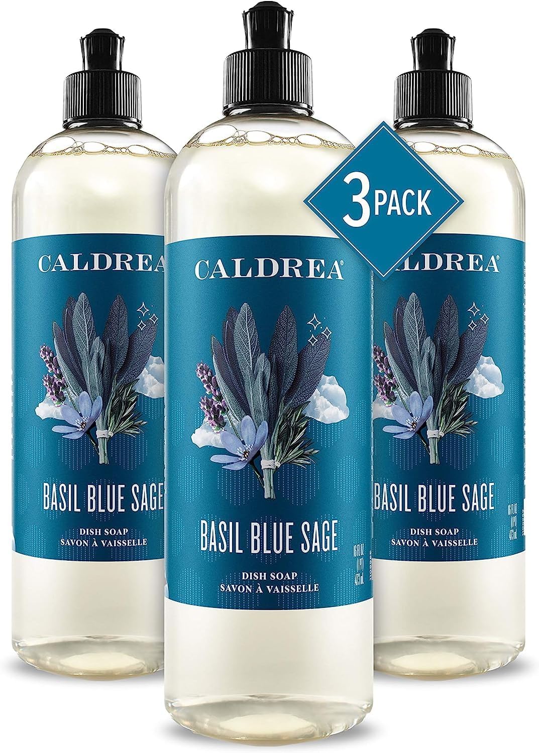 Caldrea Dish Soap Biodegradable Liquid with Soap Bark and Aloe