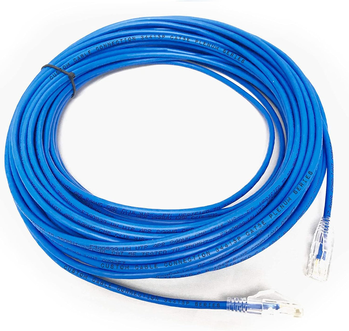 50ft Blue Cat5e Plenum Rated Patch Cable for High Speed Networking