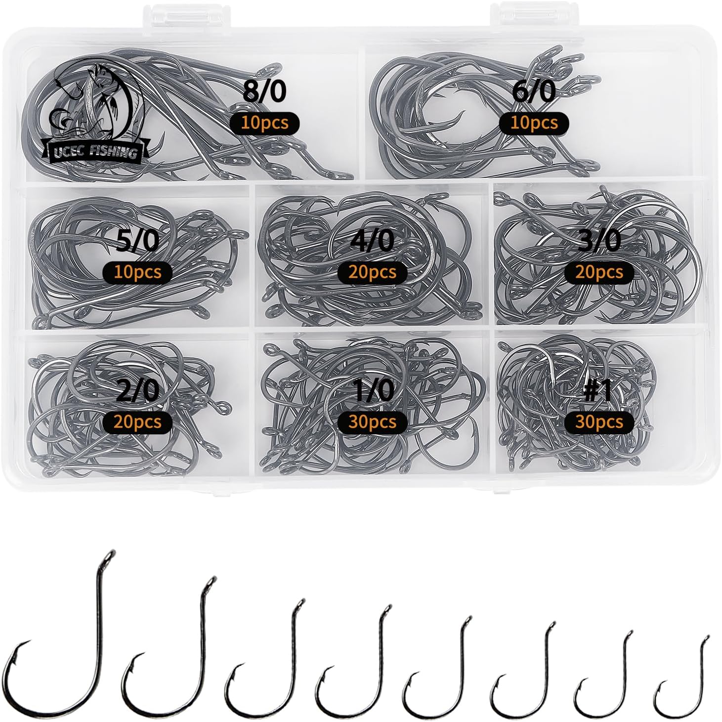 UCEC 2X Strong Circle Fishing Hooks - Saltwater Octopus Catfish Tackle