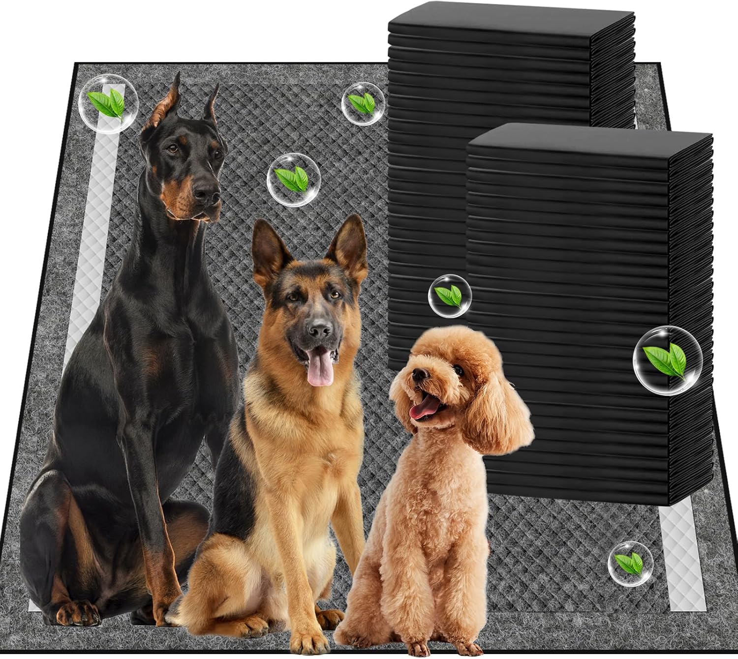 Charcoal Pee Pads for Dogs - Extra Large Odor Control Pads