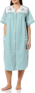 Calf-Length Snap Front Knit Duster Robe - Lightweight Plush Comfort