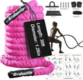 Battle Rope 1.26/1.5 in Diameter, 30ft/40ft/50ft Pink - Durable