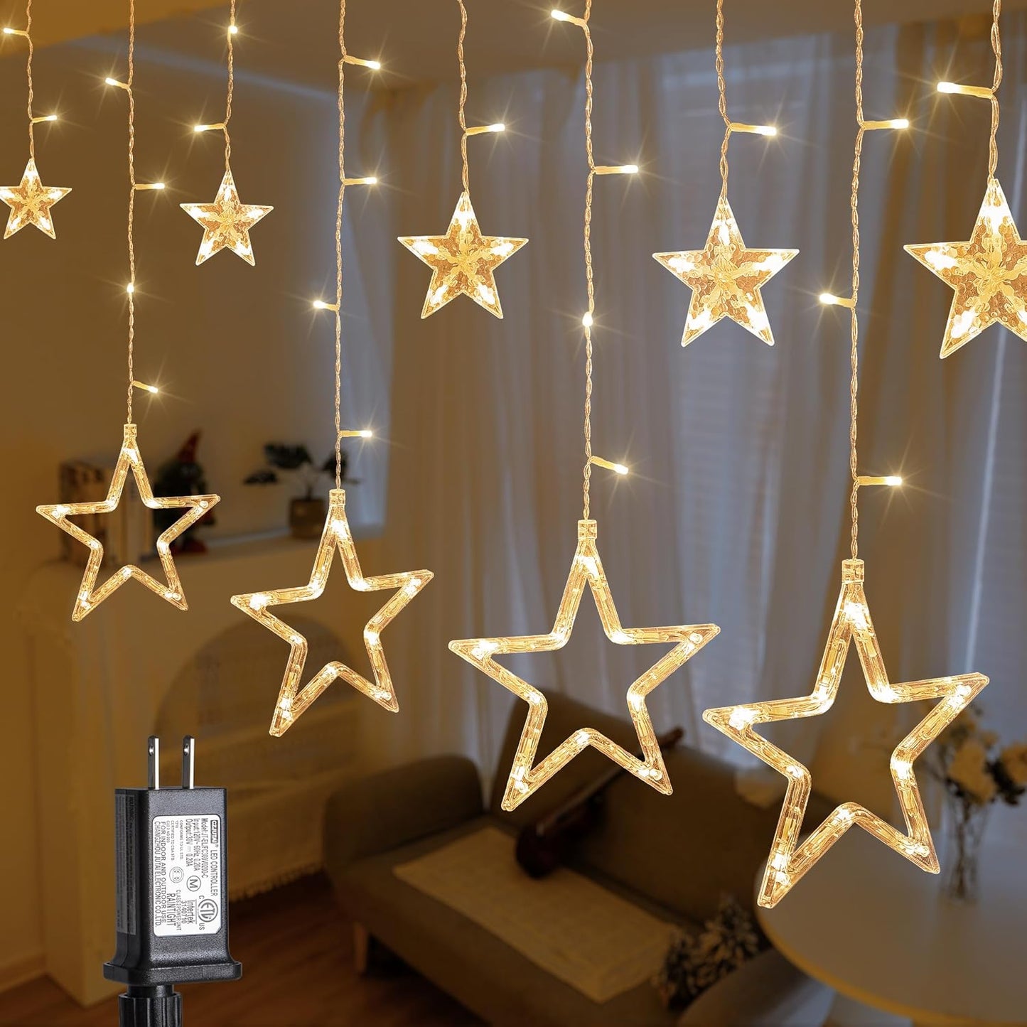 MYGOTO 126L Star Icicle Lights - Timer, Waterproof, Connectable