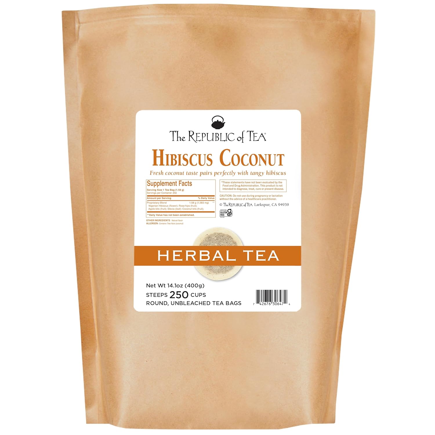 Hibiscus Coconut Superflower Herbal Tea for Refreshing Moments
