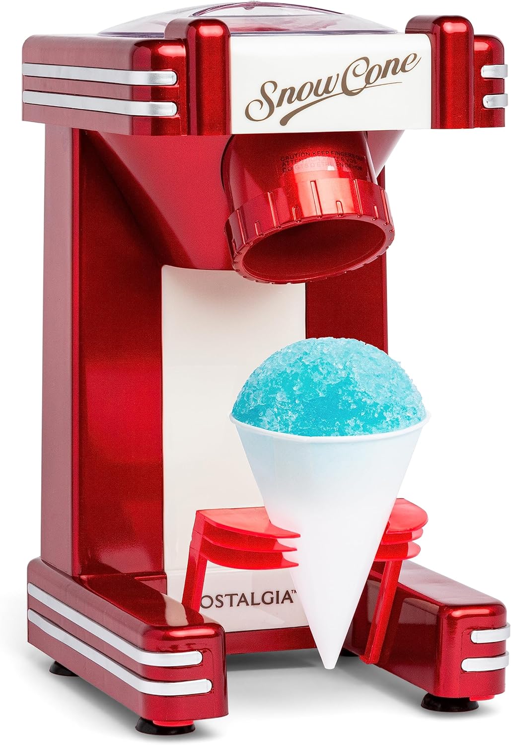 Nostalgia Snow Cone Machine - Makes 20 Icy Treats - Retro Red