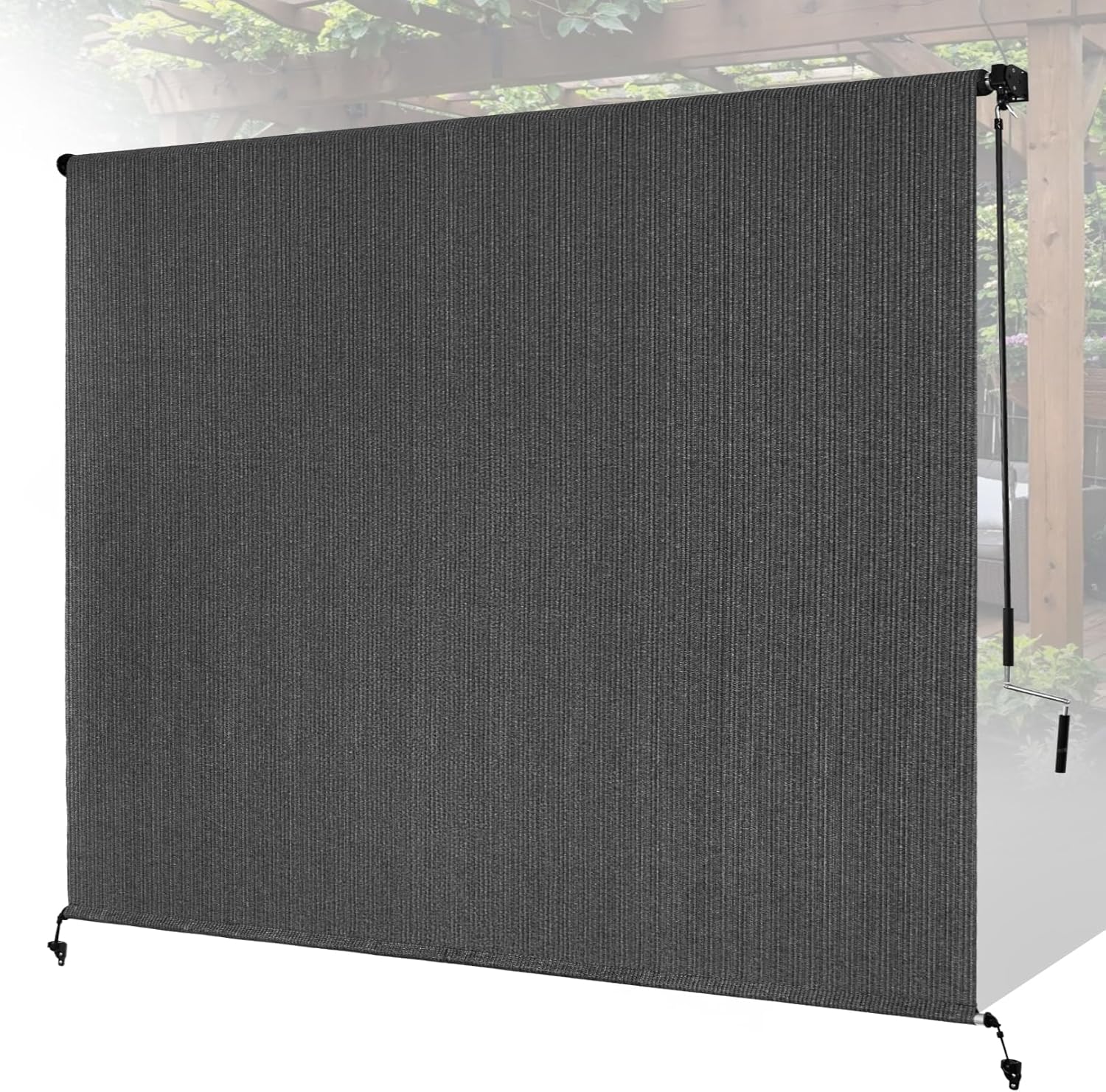 7ftW x 8ftH Gray Patio Shades for Outdoor Privacy & UV Protection