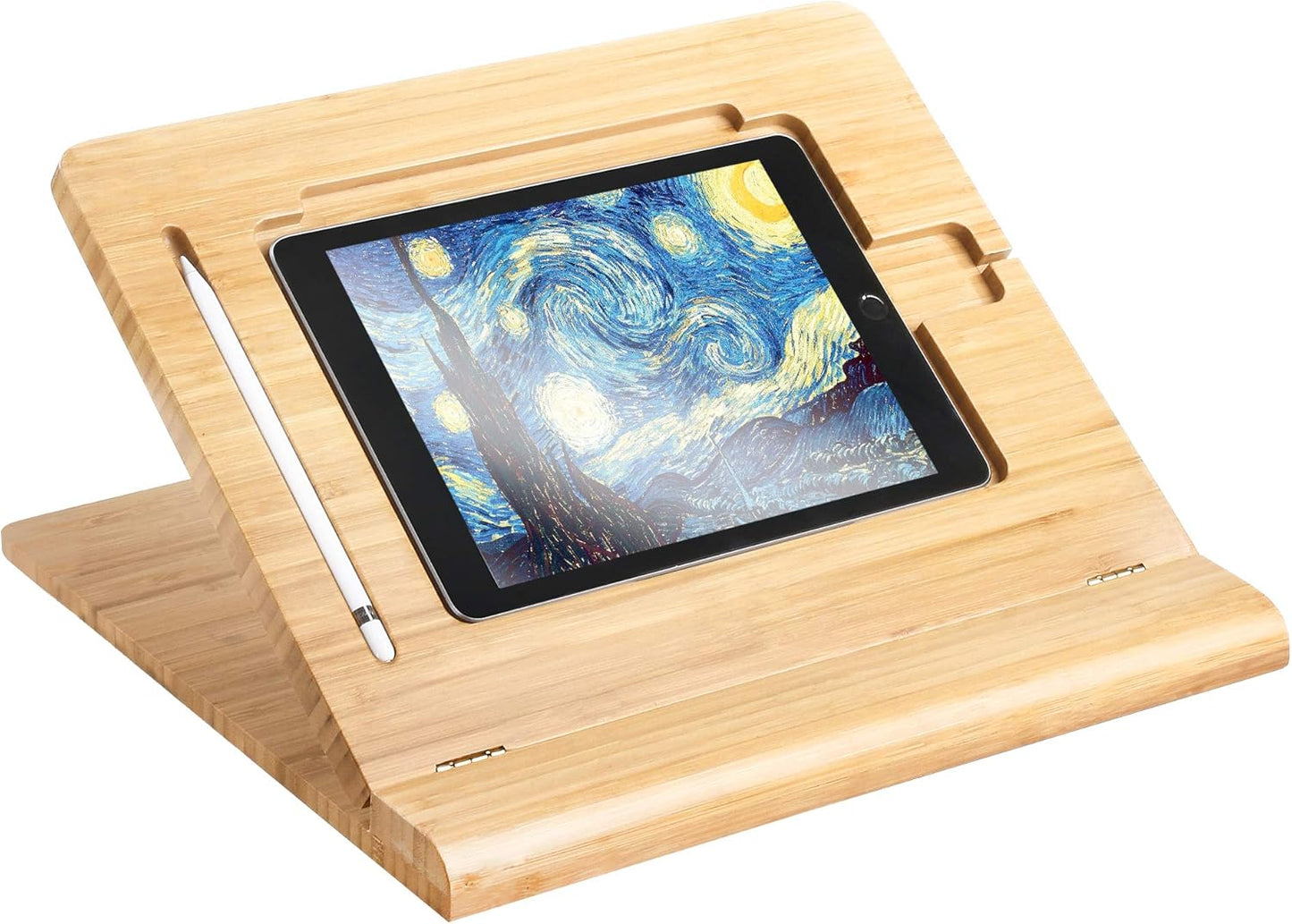 ELETIUO Adjustable Bamboo Tablet Stand for Multi-Angle Use