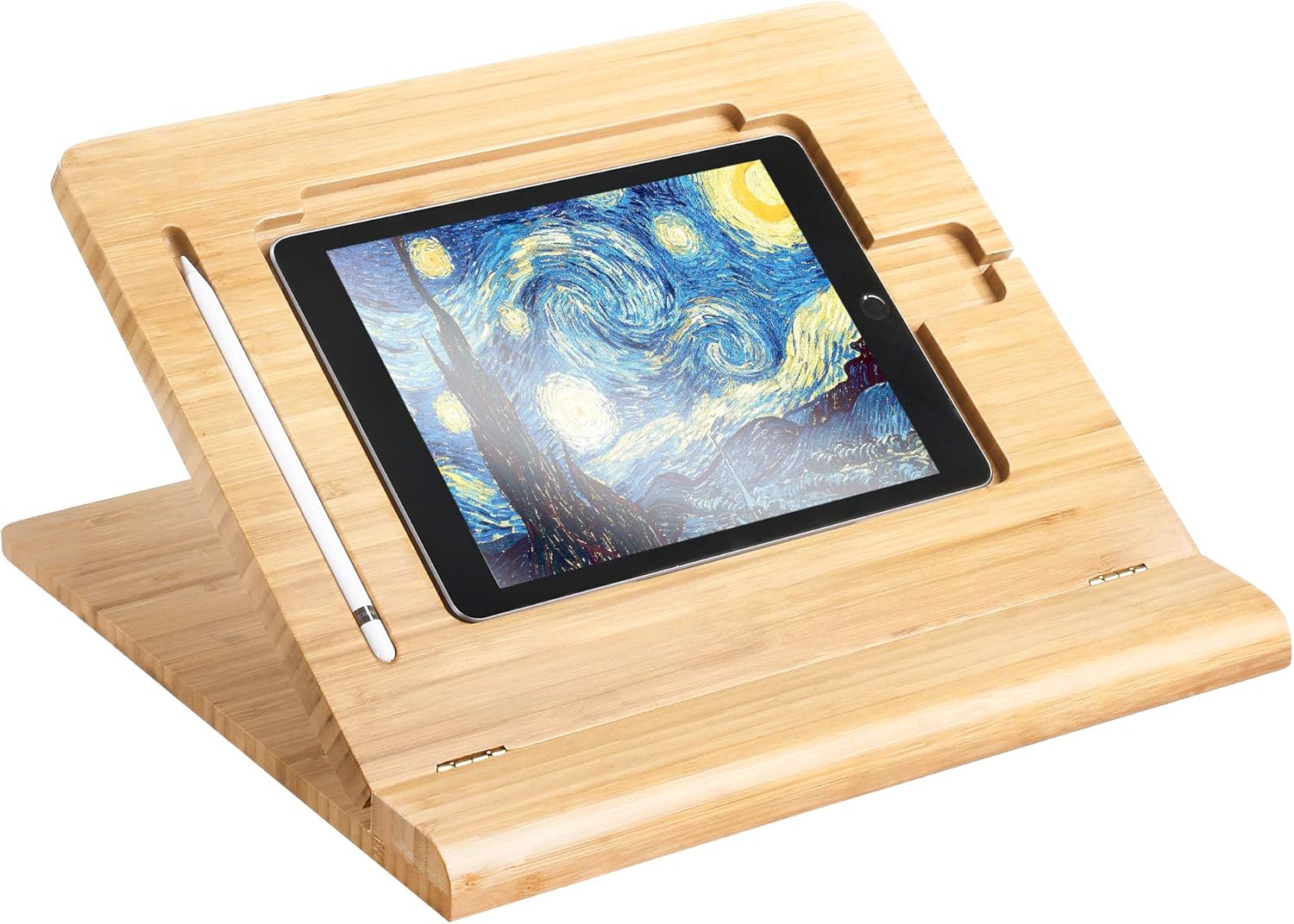 ELETIUO Adjustable Bamboo Tablet Stand for Multi-Angle Use