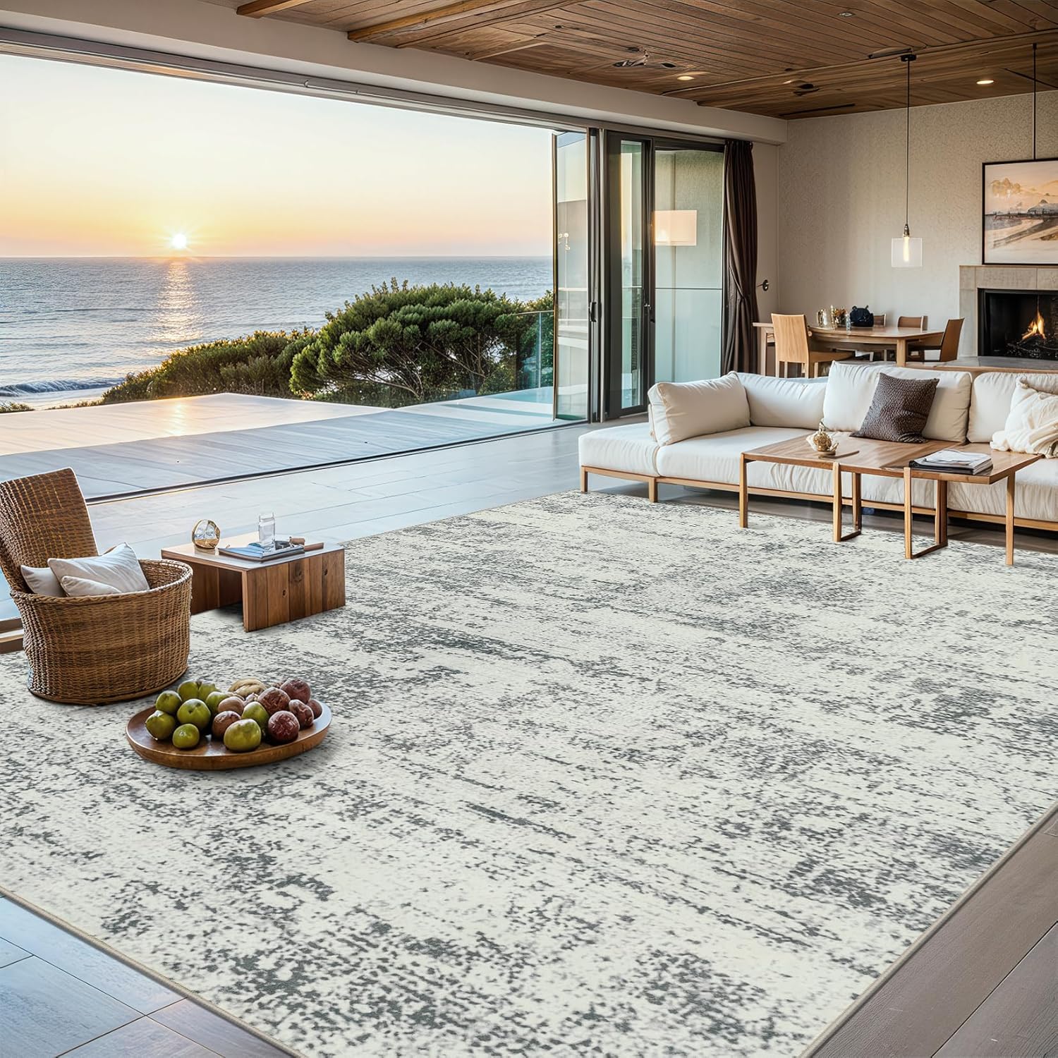 Modern Abstract Area Rugs 9x12 for Living Room and Bedroom
