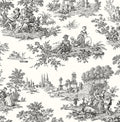 NextWall Chateau Toile Peel and Stick Wallpaper (Inkwell) - Easy