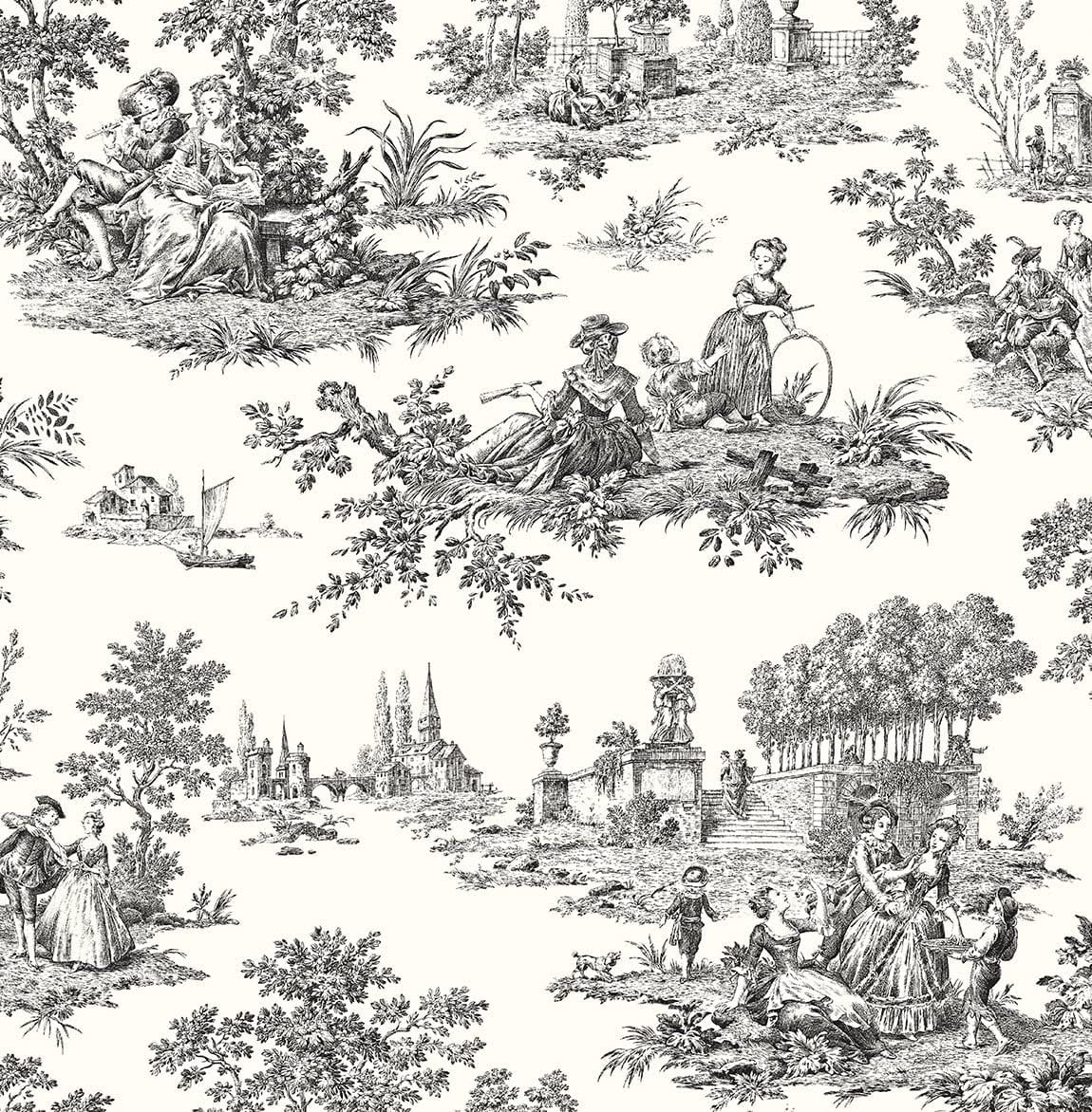 NextWall Chateau Toile Peel and Stick Wallpaper for Easy Decor