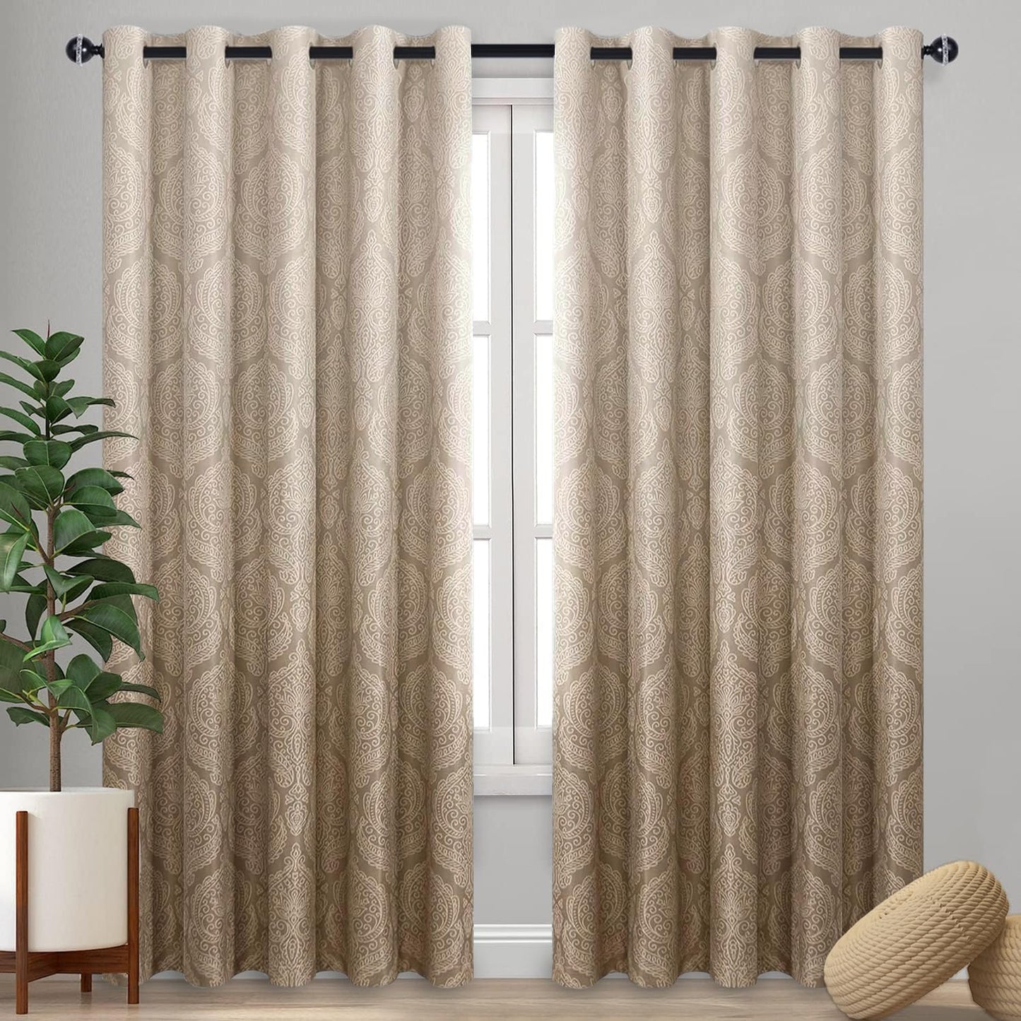 Ombre Blackout Curtains 84 Inch Length for Bedroom and Living Room