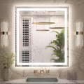Keonjinn 32 x 36 Inch LED Bathroom Mirror with Frontlit & Backlit