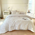 Vintage Garden Pink Floral Comforter Set Queen - Boho Chic Bedding