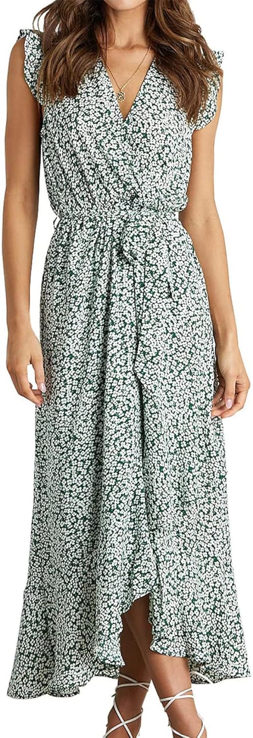 BTFBM Summer Floral Maxi Dress for Women - Vacation Ready