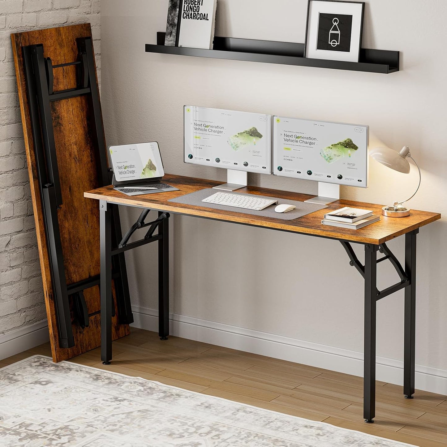 Frylr Small Folding Computer Desk for Home Craft and Study Use