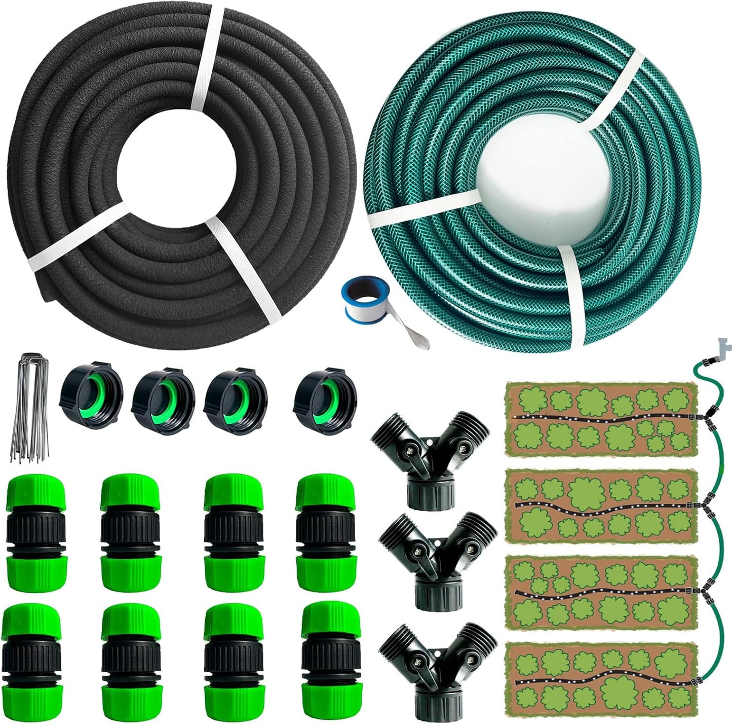 Efficient 60ft Soaker Hose for Garden Irrigation and Watering