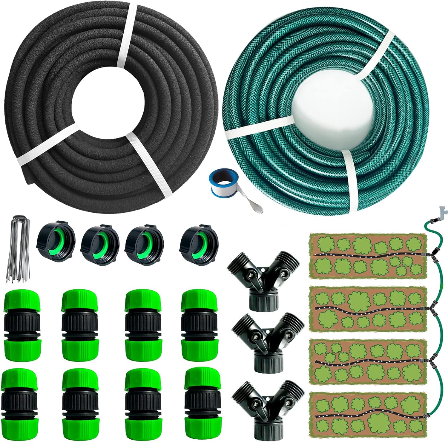 Efficient 60ft Soaker Hose for Garden Irrigation and Watering