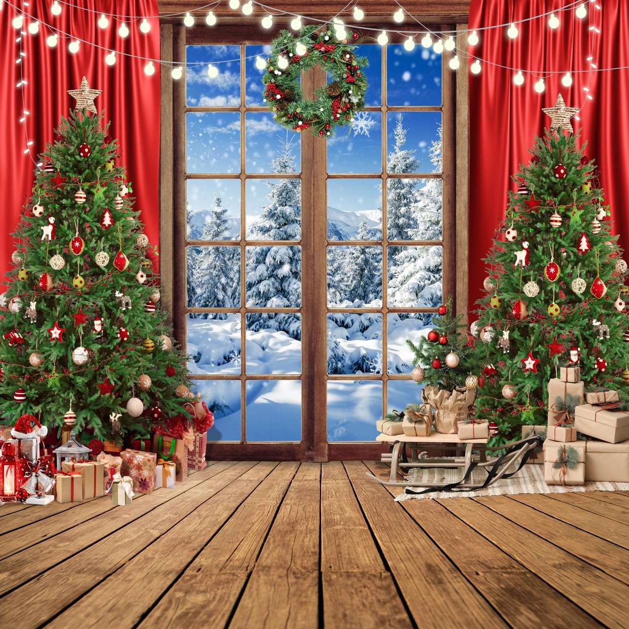 10X10FT Christmas Backdrops for Photography Santa Pictures