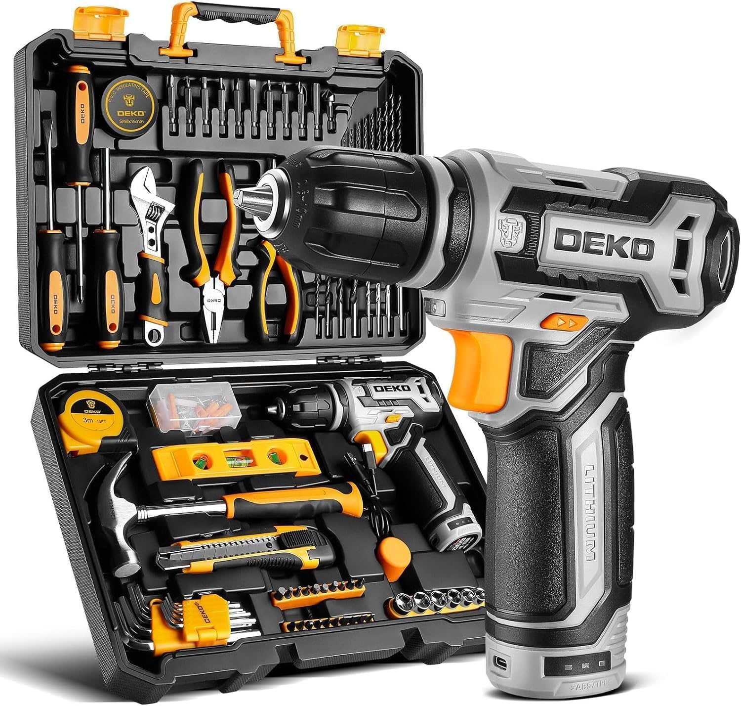 Power Drill Tool Set Kit for Home Repair and DIY Projects