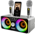 Karaoke Machine with 2 UHF Wireless Microphones - Portable Party