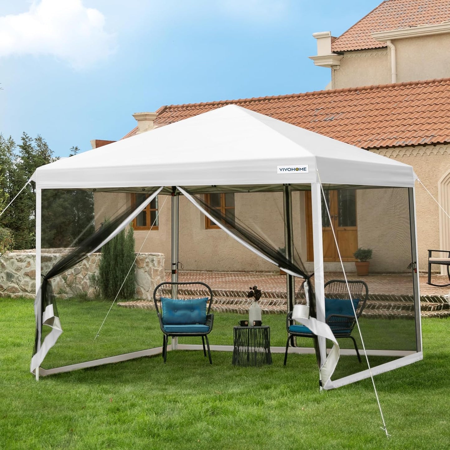 VIVOHOME 10x10ft Easy Pop-Up Canopy for Outdoor Events