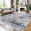 Abstract Area Rug 9x12 ft - Washable Modern Printed Design