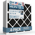 20x20x1 MERV 12 Odor Defense Air Filter 4-Pack - Activated Carbon