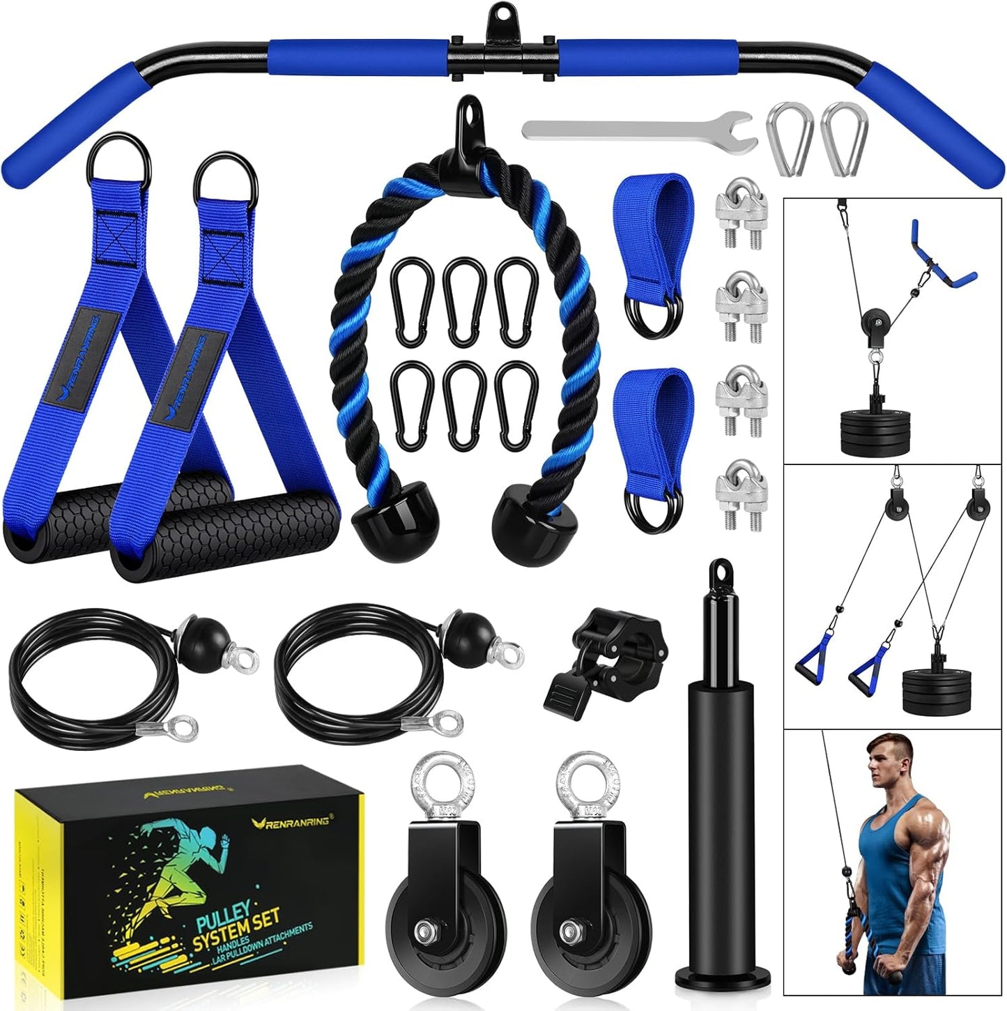 RENRANRING Pulley System for Home Gym - Versatile Workout Equipment