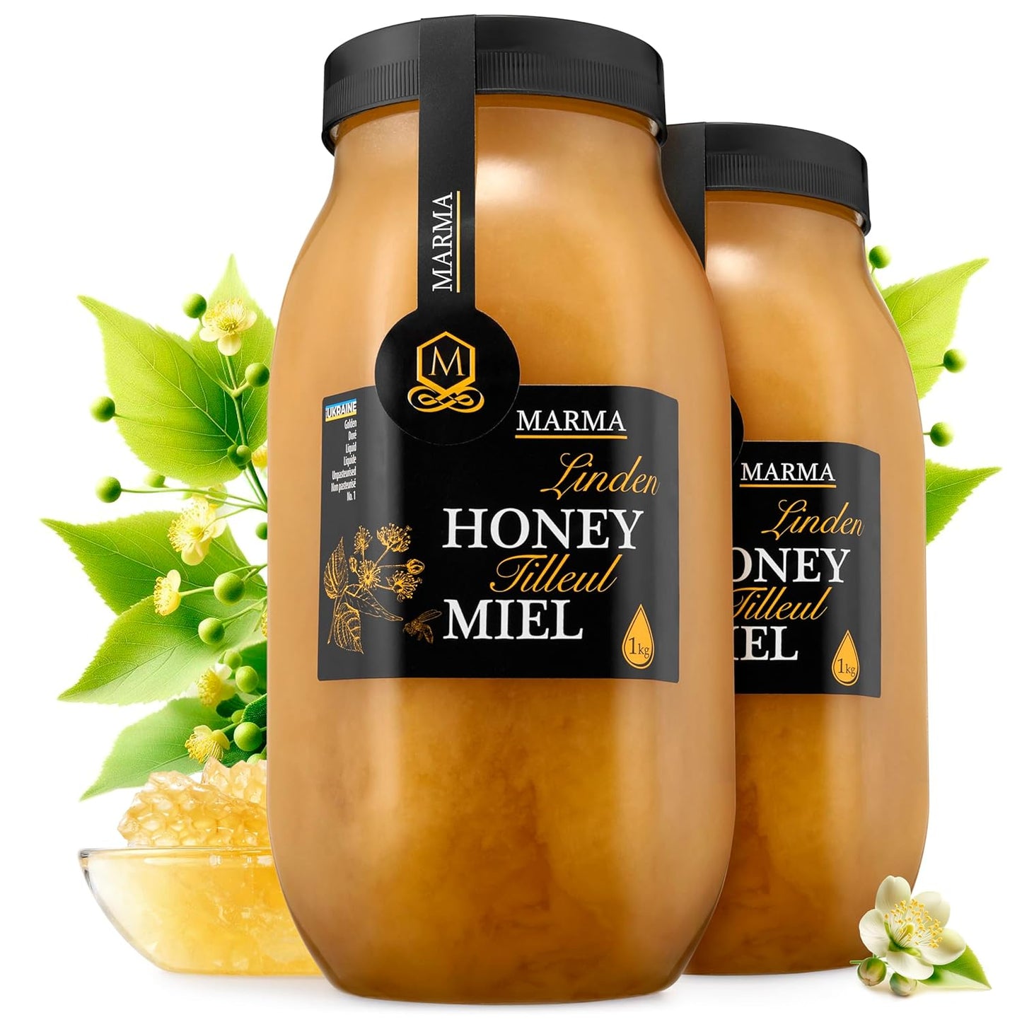 HONIGMA Marma Linden Honey - 100% Pure Raw Honey from Ukraine