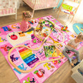 Kids Rugs for Playroom Bedroom Classroom Nursery - Educational Pink