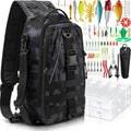 85 Pcs Fishing Backpack with Tackle Boxes and Lures Kit - Complete