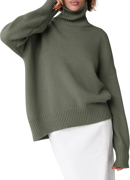 Oversized Turtleneck Sweater for Women - Cozy Fall Fashion