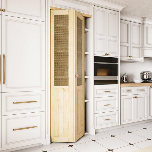 24in x 80in Rattan Bifold Closet Door with Hardware Included
