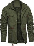 CHEXPEL Men's Thick Winter Jacket with Fleece Hood - Warm Protection