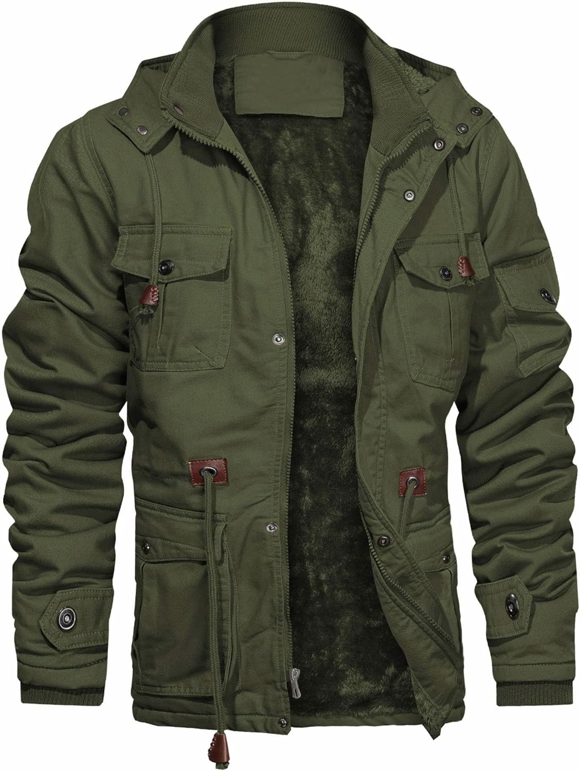 CHEXPEL Men's Thick Winter Jackets with Hood and Fleece Lining