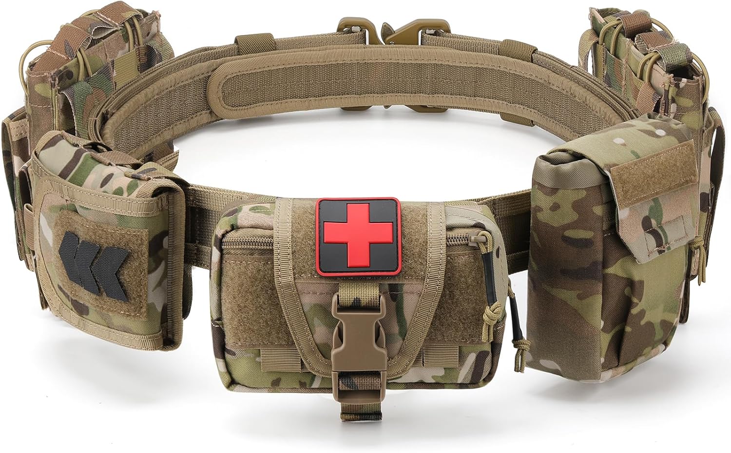 Tactical Belt for Men with Quick-Release Buckle & Pouches