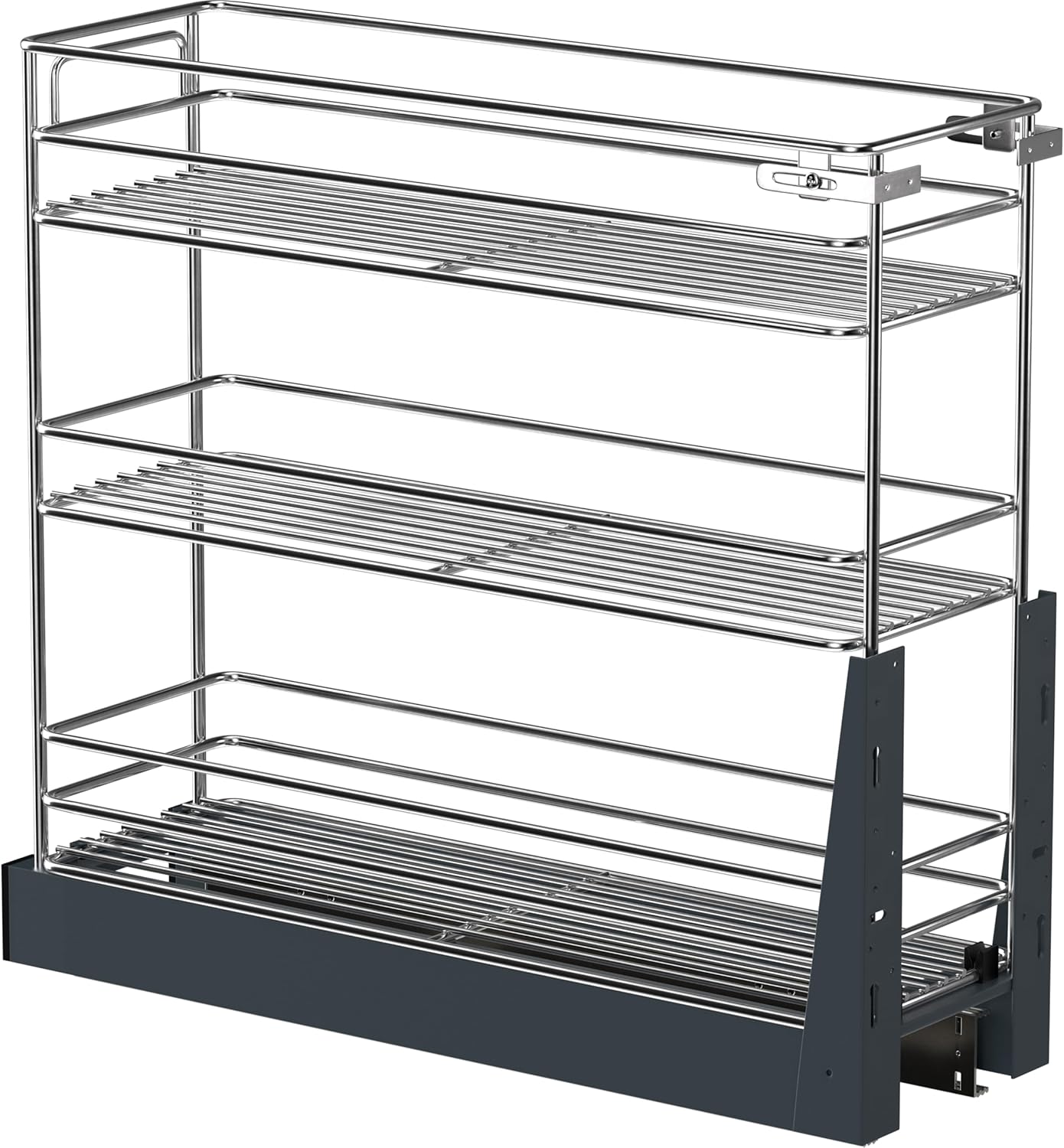 Pull Out Spice Rack for Narrow Cabinet - Heavy Duty Organizer