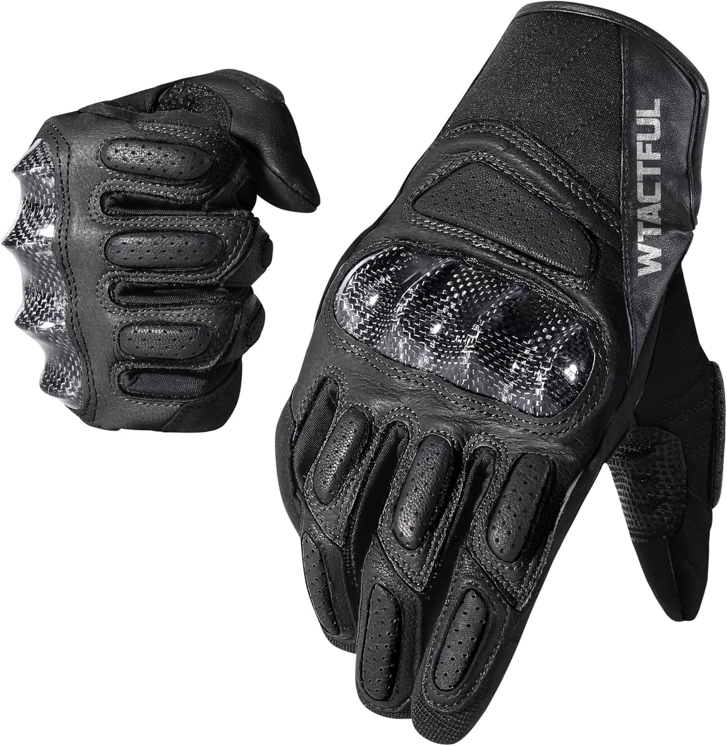 WTACTFUL Goatskin Leather Motorcycle Gloves for Comfort & Safety
