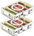 Divided Veggie Tray with Lid and Handle 4 Compartment Snackle Box