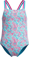 Speedo Girl's One Piece Thin Straps Swimsuit - Durable UPF 50 Girls