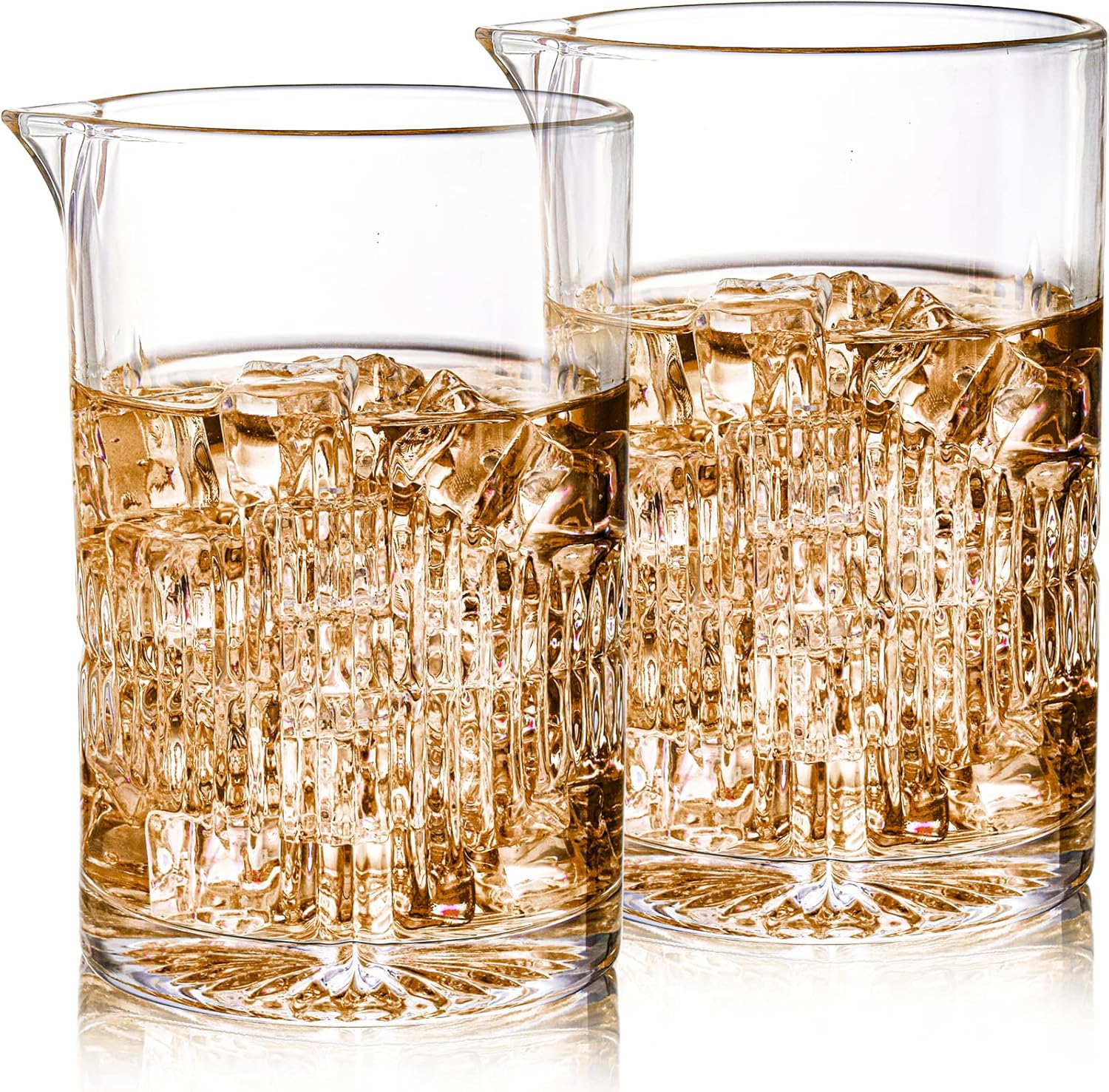 DEAYOU 2 Pack 25oz Cocktail Mixing Glass Set - Seamless Shaker for Perfect Cocktails