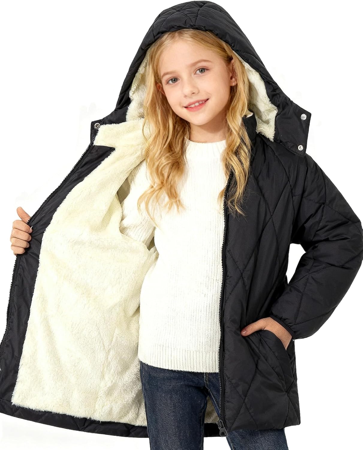 Funnycokid Girls' Winter Coat Puffer Jacket for Cold Weather