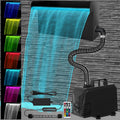 12ft Stainless Steel Pond Waterfall Kit with LED Lights - 660GPH Pump